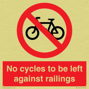 No cycles to be left against railings